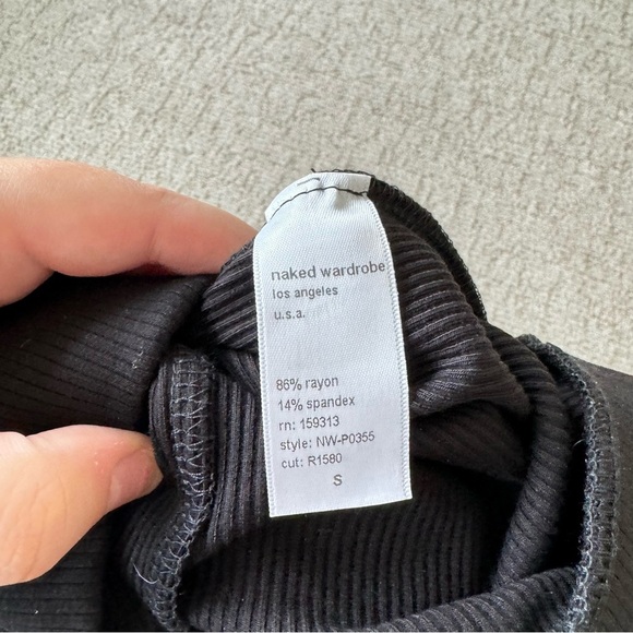 NWT naked wardrobe high waisted ribbed black leggings small - Picture 5 of 5